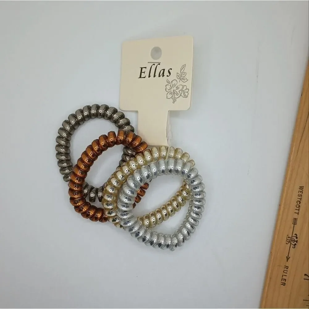 METALLIC color Spiral coil hair tie bundle
